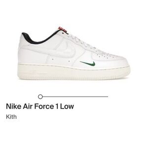Nike Air Force 1 Low KITH White Sneakers Men's Size 11 With Green Nike Swoosh